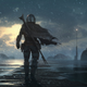 The Mandalorian on his way to a kill.
